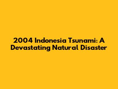 2004 Indonesia Tsunami: A Devastating Natural Disaster