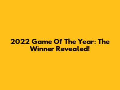2022 Game Of The Year: The Winner Revealed!