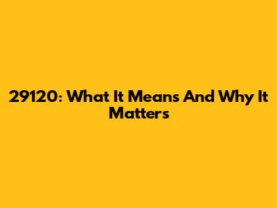 29120: What It Means And Why It Matters