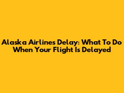 Alaska Airlines Delay: What To Do When Your Flight Is Delayed