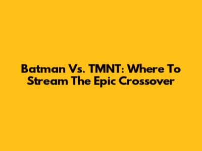 Batman Vs. TMNT: Where To Stream The Epic Crossover