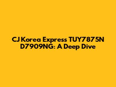 CJ Korea Express TUY7875N D7909NG: A Deep Dive