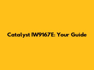 Catalyst IW9167E: Your Guide