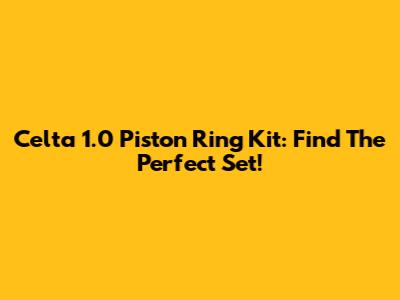 Celta 1.0 Piston Ring Kit: Find The Perfect Set!