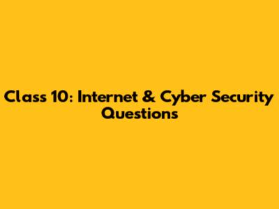 Class 10: Internet & Cyber Security Questions