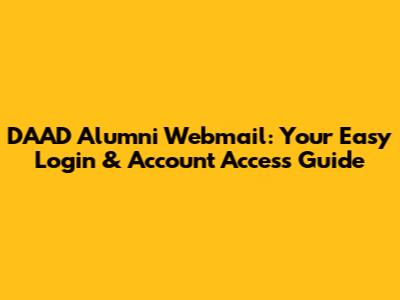 DAAD Alumni Webmail: Your Easy Login & Account Access Guide