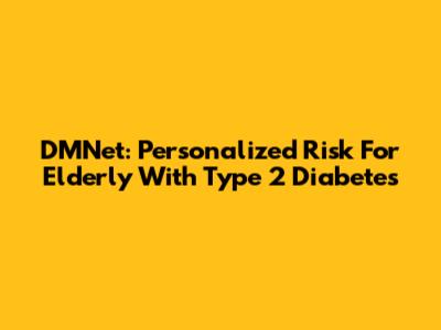 DMNet: Personalized Risk For Elderly With Type 2 Diabetes