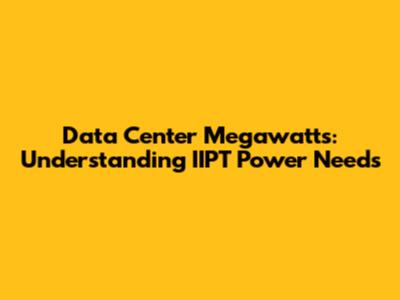 Data Center Megawatts: Understanding IIPT Power Needs