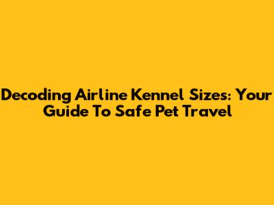 Decoding Airline Kennel Sizes: Your Guide To Safe Pet Travel