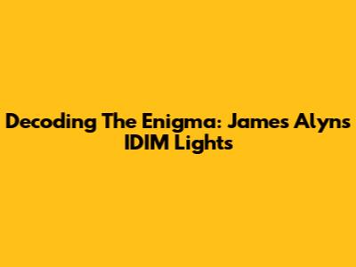 Decoding The Enigma: James Alyn's IDIM Lights
