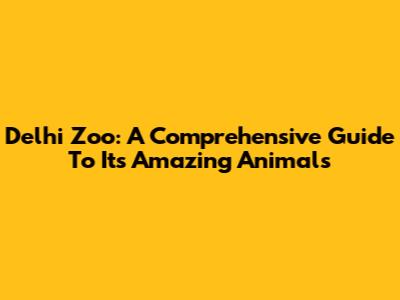 Delhi Zoo: A Comprehensive Guide To Its Amazing Animals