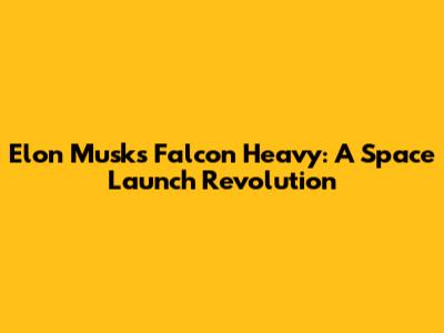 Elon Musk's Falcon Heavy: A Space Launch Revolution