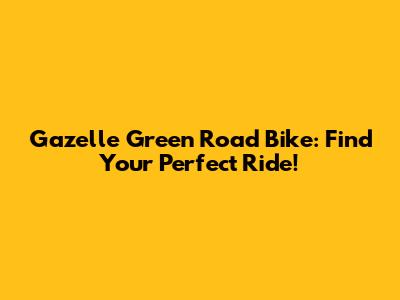 Gazelle Green Road Bike: Find Your Perfect Ride!