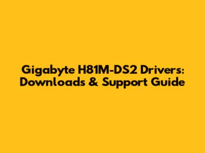 Gigabyte H81M-DS2 Drivers: Downloads & Support Guide