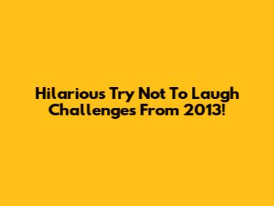 Hilarious Try Not To Laugh Challenges From 2013!