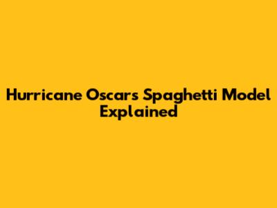 Hurricane Oscar's Spaghetti Model Explained
