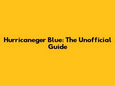 Hurricaneger Blue: The Unofficial Guide