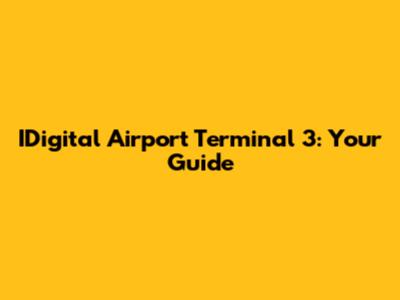 IDigital Airport Terminal 3: Your Guide