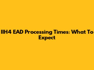 IIH4 EAD Processing Times: What To Expect