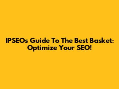 IPSEO's Guide To The Best Basket: Optimize Your SEO!