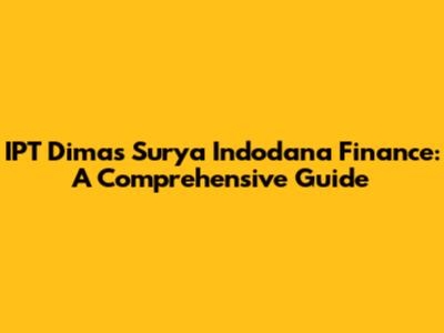 IPT Dimas Surya Indodana Finance: A Comprehensive Guide