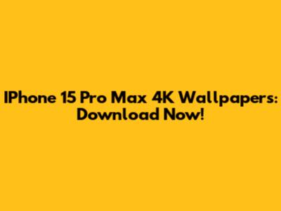 IPhone 15 Pro Max 4K Wallpapers: Download Now!