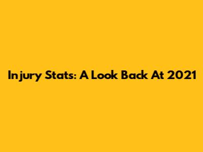 Injury Stats: A Look Back At 2021