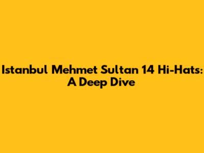 Istanbul Mehmet Sultan 14" Hi-Hats: A Deep Dive