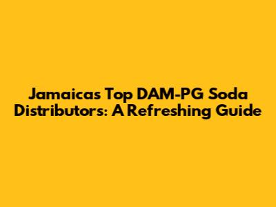 Jamaica's Top DAM-PG Soda Distributors: A Refreshing Guide