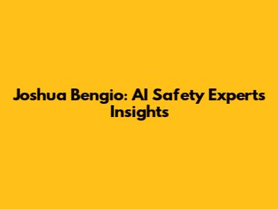 Joshua Bengio: AI Safety Expert's Insights