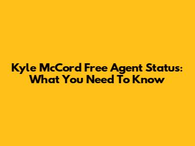 Kyle McCord Free Agent Status: What You Need To Know