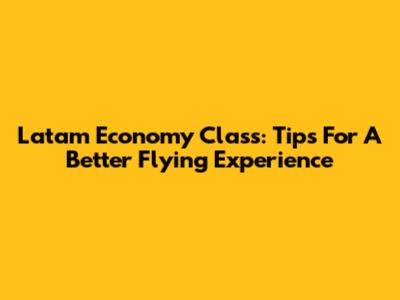 Latam Economy Class: Tips For A Better Flying Experience