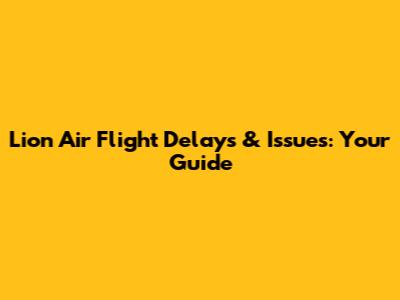 Lion Air Flight Delays & Issues: Your Guide