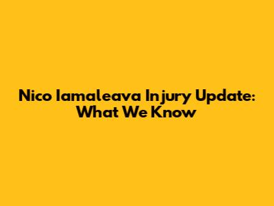 Nico Iamaleava Injury Update: What We Know