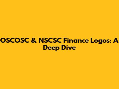 OSCOSC & NSCSC Finance Logos: A Deep Dive