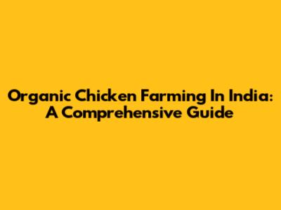 Organic Chicken Farming In India: A Comprehensive Guide
