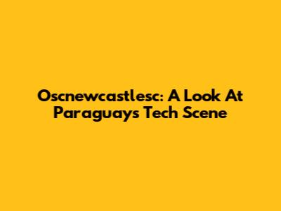 Oscnewcastlesc: A Look At Paraguay's Tech Scene