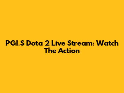 PGI.S Dota 2 Live Stream: Watch The Action