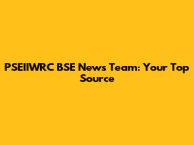 PSEIIWRC BSE News Team: Your Top Source