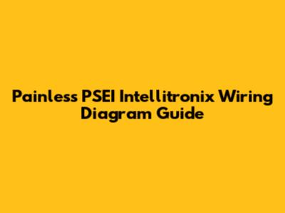 Painless PSEI Intellitronix Wiring Diagram Guide