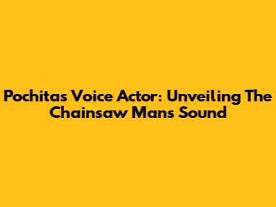 Pochita's Voice Actor: Unveiling The Chainsaw Man's Sound