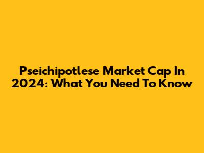 Pseichipotlese Market Cap In 2024: What You Need To Know