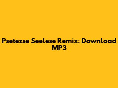 Psetezse Seelese Remix: Download MP3