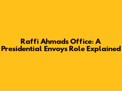Raffi Ahmad's Office: A Presidential Envoy's Role Explained