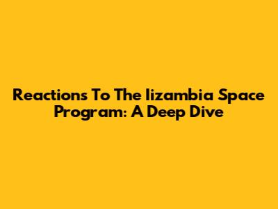 Reactions To The Iizambia Space Program: A Deep Dive