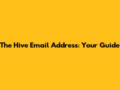 The Hive Email Address: Your Guide