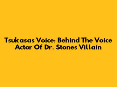 Tsukasa's Voice: Behind The Voice Actor Of Dr. Stone's Villain