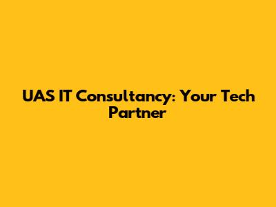 UAS IT Consultancy: Your Tech Partner