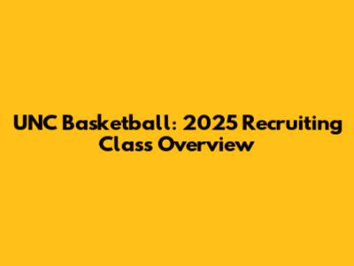 UNC Basketball: 2025 Recruiting Class Overview