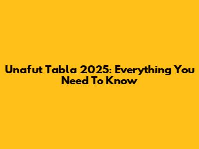 Unafut Tabla 2025: Everything You Need To Know